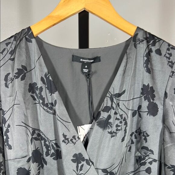 41 Hawthorn Gray Ruched Sundress V-Neck Flutter Sleeve - Picture 6 of 8